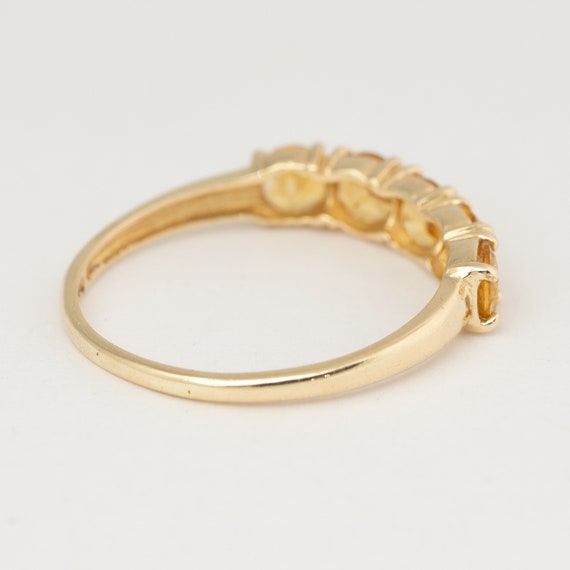 Citrine gemstone yellow gold ring, 4mm,  14k yell… - image 7