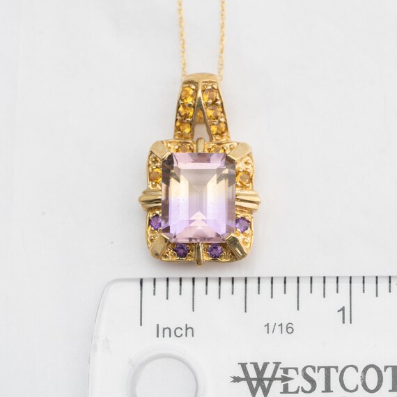 Ametrine gemstone, 10k yellow gold pendant, citri… - image 10