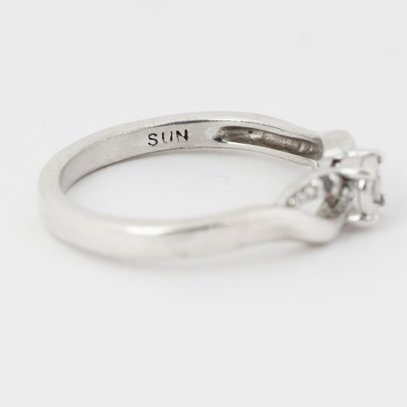 Sterling Silver Diamond Ring, Solitaire Diamonds,… - image 7