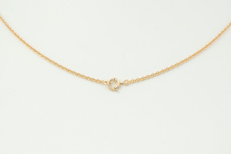 May include: A gold chain necklace with a lobster clasp closure.