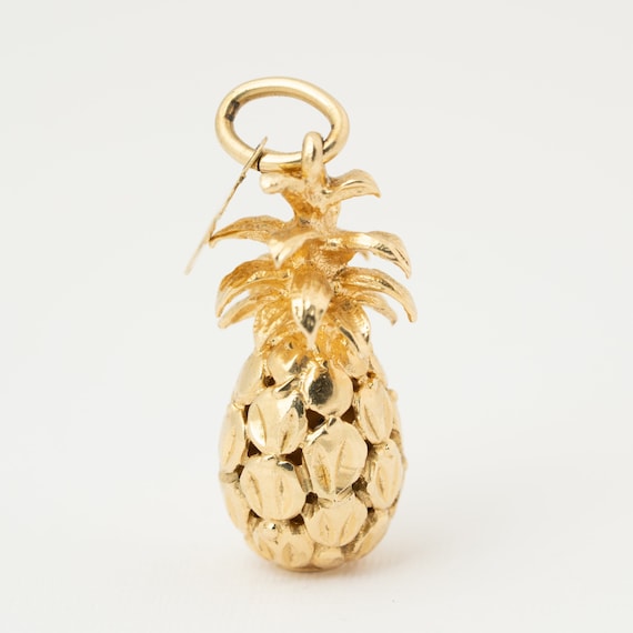Hawaii Pineapple pendant, 14k yellow gold, Charm … - image 1