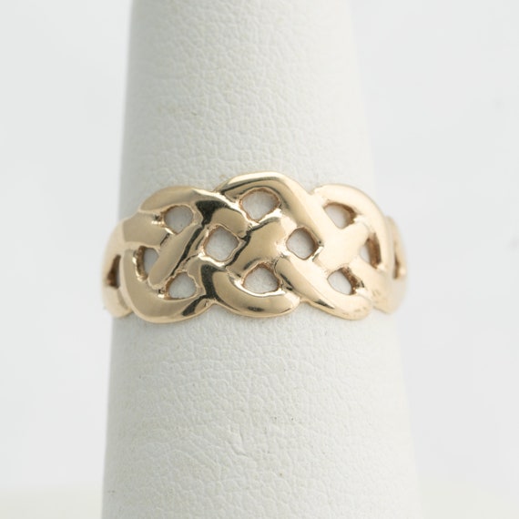 Celtic Knott gold ring band, 9k yellow gold, 375,… - image 9