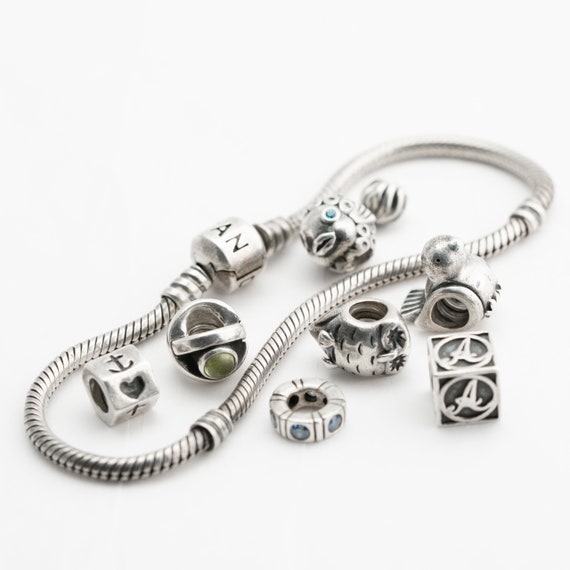 Pandora Bracelet with Charms, Sterling Silver 925,