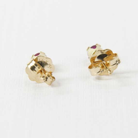 Ruby stud earrings | Ruby gemstone | 14k yellow g… - image 3