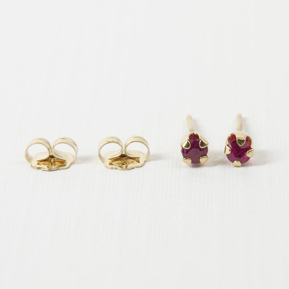 Ruby stud earrings | Ruby gemstone | 14k yellow g… - image 5