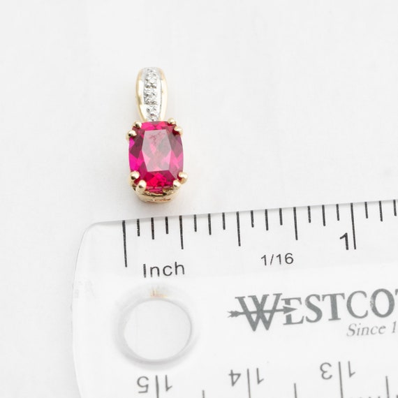 Imitation Ruby Gemstone Pendant with Diamond Acce… - image 9