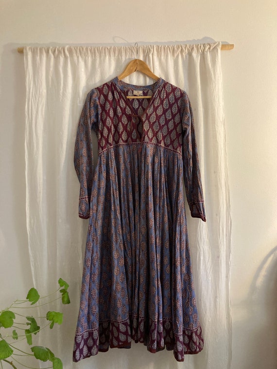 Anokhi blockprint 70s dress