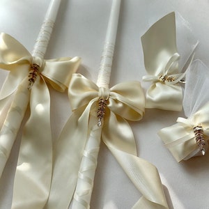 Wedding Lambadas Christening Religious Orthodox Catholic Candles Set of 2 - Contemporary Design/ Matching to Favors