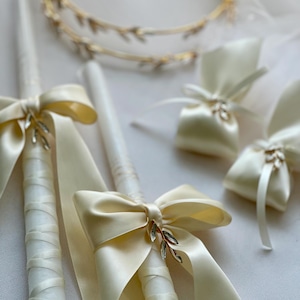 Wedding Lambadas Christening Religious Orthodox Catholic Candles Set of 2 - Contemporary Design/ Matching to Favors