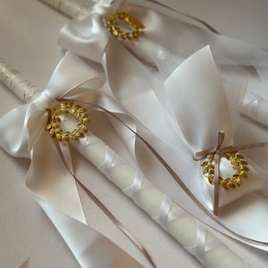 Wedding Lambadas Christening Religious Orthodox Catholic Candles Set of 2 - Contemporary Design/ Matching to Favors