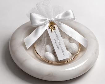 Koufeta Almond Candy Favors: Modern Flower Charm, Cross, Leaf, Wedding Baptism