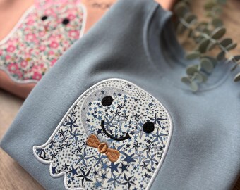 Liberty Ghost | Halloween Jumper | Cute Ghost | Embroidered | Official Liberty Fabric | Halloween Party | Trick or Treat | Spooky Season