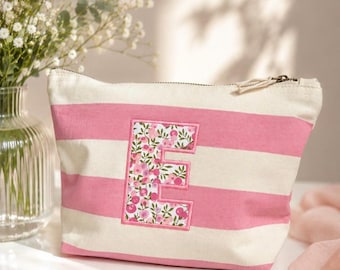 Liberty Initial Accessories Pouch | Embroidered Gift | Make-up Bag | Cosmetics Pouch | Liberty of London Fabric | Personalised Present