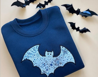 Liberty Bat Halloween Jumper | Spooky Season Sweatshirt | Halloween Top | Trick or Treat | Liberty Fabric | Autumn Outfit | Gift Idea
