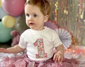 Liberty Birthday Number T-shirt | Custom Made Birthday T-shirt | Official Liberty of London Fabric | Party Outfit | Girls & Boys Party