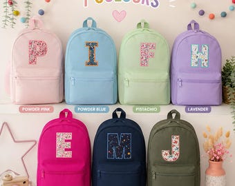 Liberty Initial Backpack | Personalised School Bag | Nursery | Swim Bag | Custom Made | Official Liberty of London Fabric | Kids Gift Idea