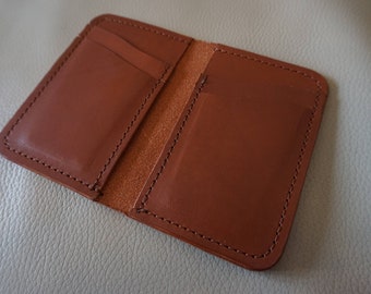Leather Vertical Wallet Made Of English Bridle Leather
