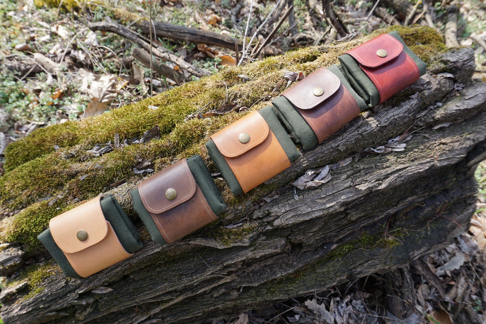 Leather and canvas bushcraft foraging bag belt bag Size Small Etsy