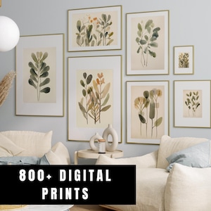 800+ wydrukowanych grafik ściennych MEGA PAKIET do wystroju domu, zestaw wydruków artystycznych w stylu vintage, wydruki ścienne w eklektycznej galerii, pakiet dekoracji ściennych w eklektycznej galerii