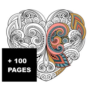 Adult Coloring Book, Coloring Pages, Digital Coloring Book, Printable Coloring