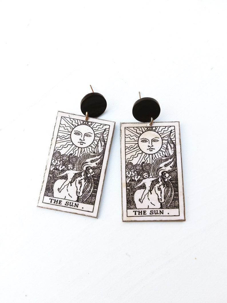 Tarot Card Earrings Fortune Teller Handmade Jewelry Witchy Etsy
