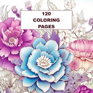 120 páginas para colorir florais para adultos