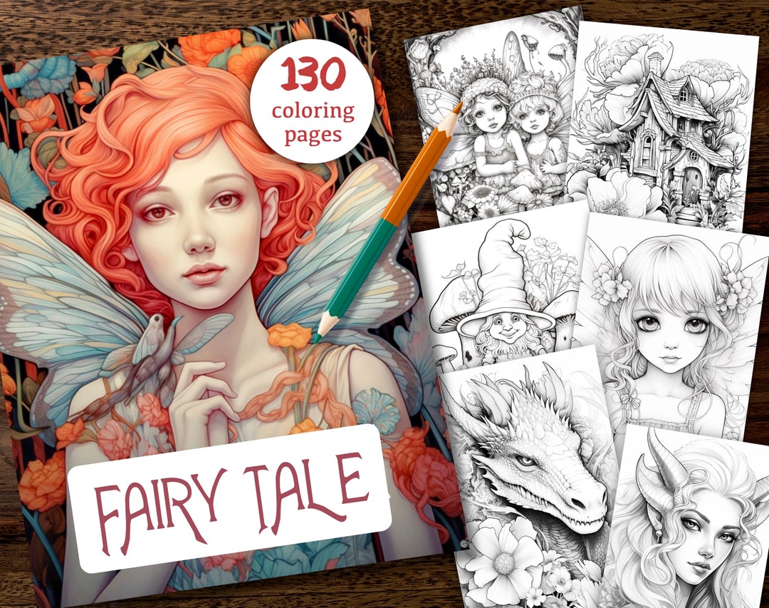 Fairy Tale Coloring Book, Adult Coloring Pages - 130 Coloring Sheets ...