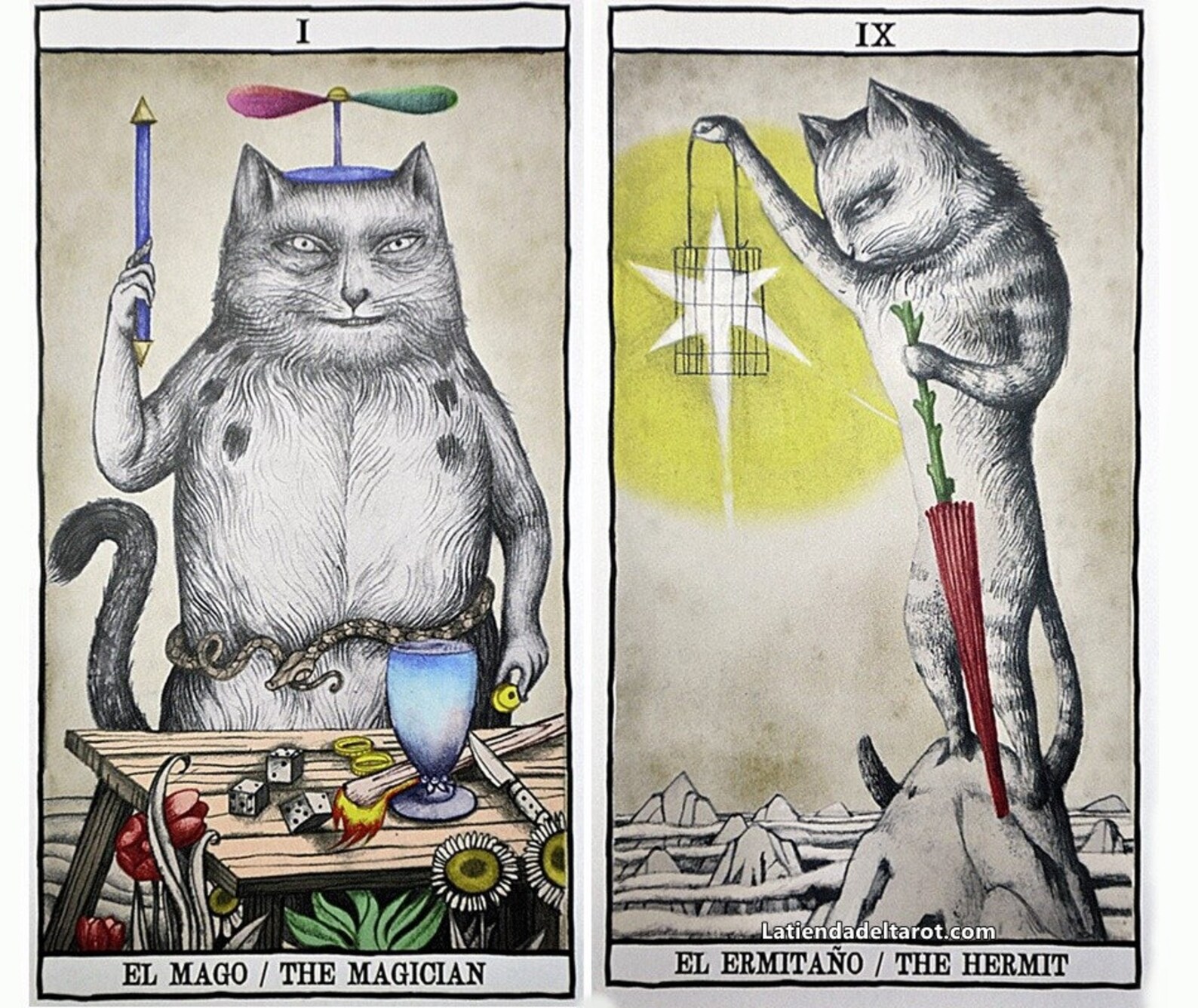 Tarot kaarten deck Tarot Cats Ana Juan Tarot Deck 78 Etsy