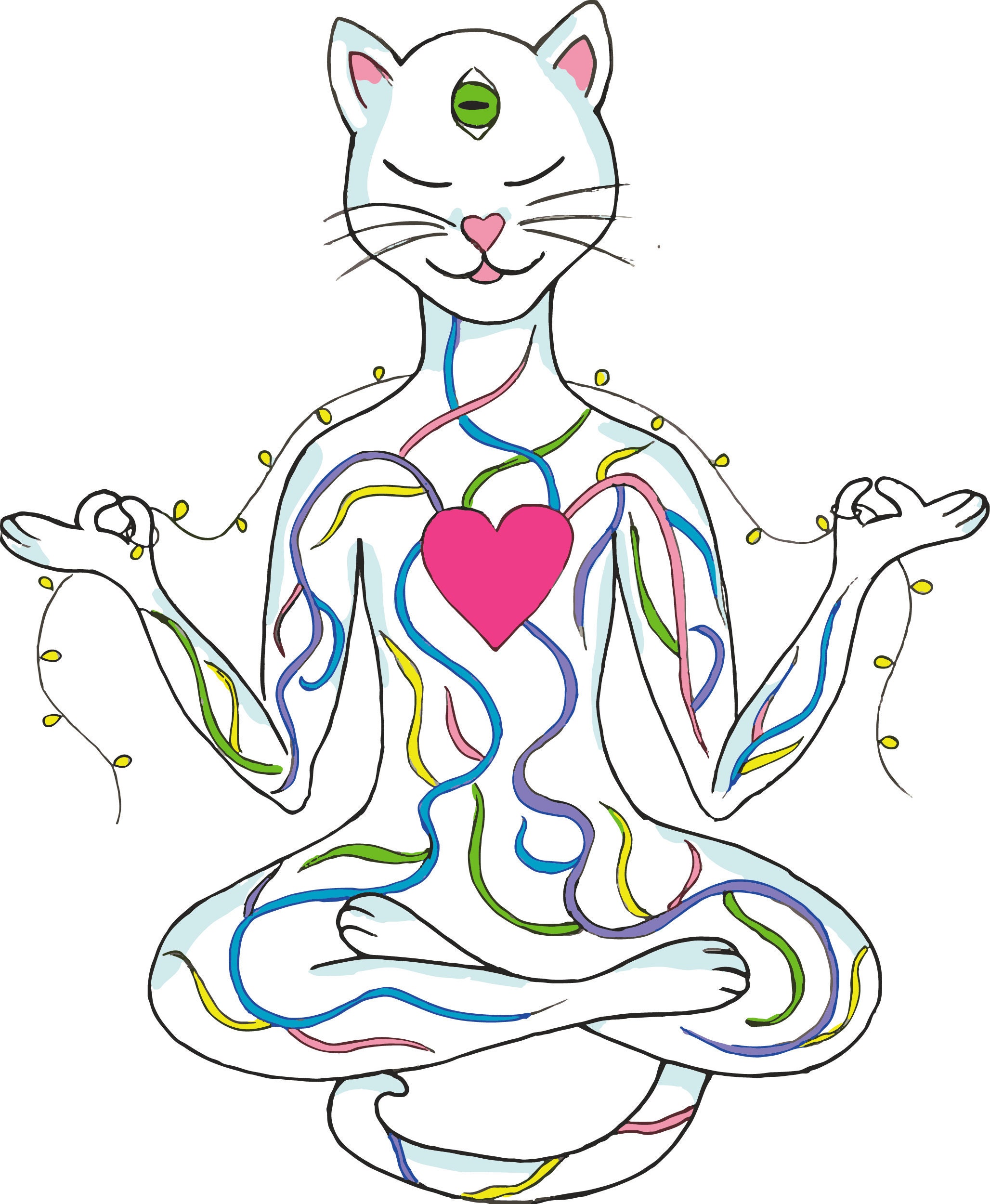 Meditating cat | Etsy