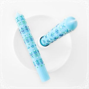 Rod candles kaleidoscope &#39;Heavenly&#39;, country style candles with dots, unique candle art