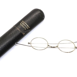 Vintage Metal Eyeglasses with Original Case by Axel Forssell, Sweden, 1900s–1920s