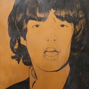 Handgemalt aus dem Magazin UDSSR Rock N Roll Fan Holzschild Mick Jagger