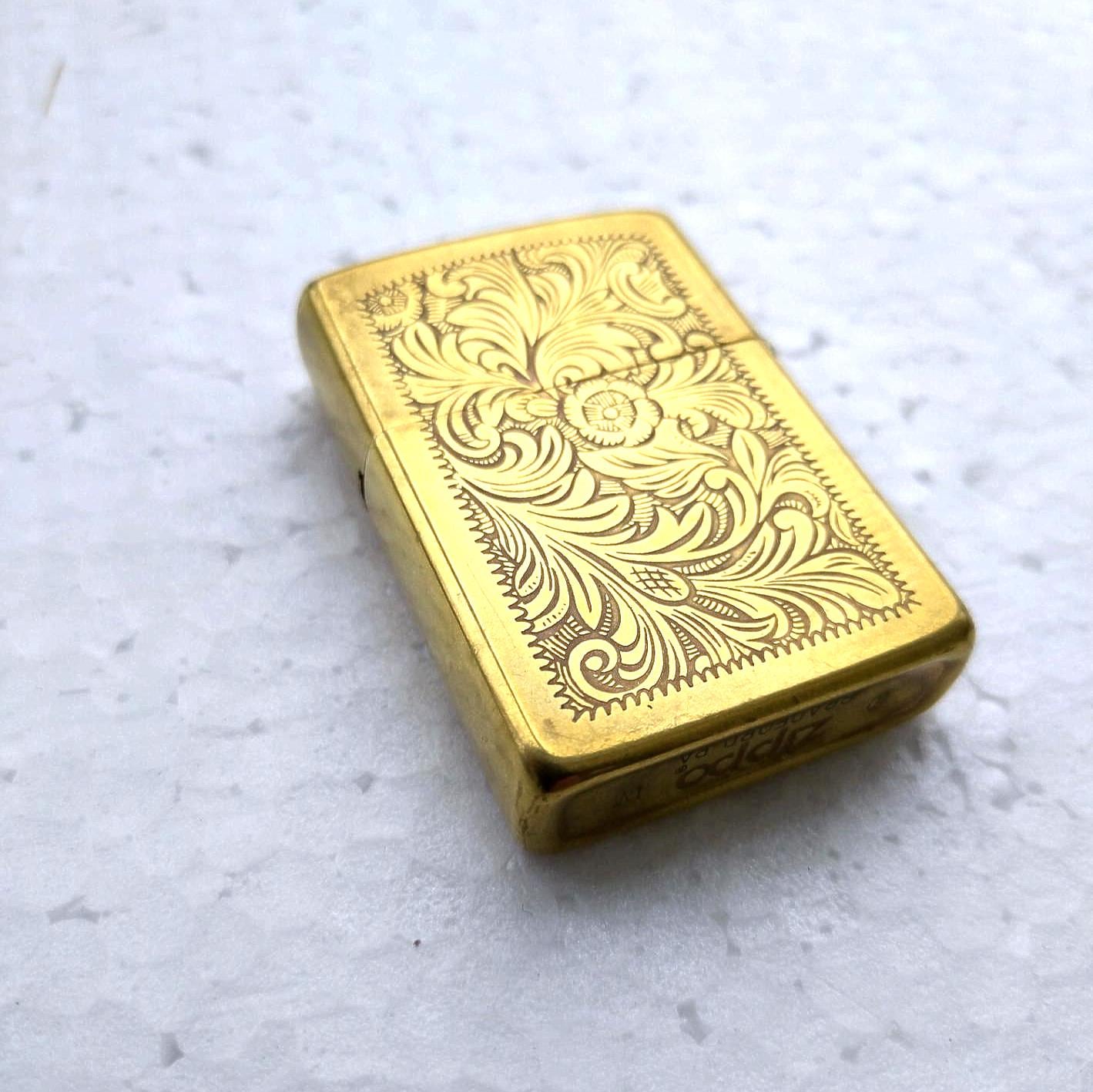 Vintage 1960 Zippo Brass Engraved Windproof Lighter, Made in USA