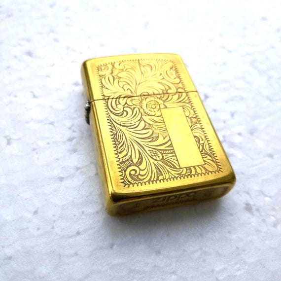 Vintage 1960 Zippo Brass Engraved Windproof Lighter, Made in USA
