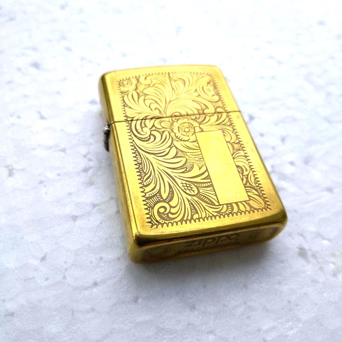 Vintage 1960 Zippo Brass Engraved Windproof Lighter, Made in USA
