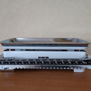Swedish Vintage EKS White Kitchen Scale 12 kg