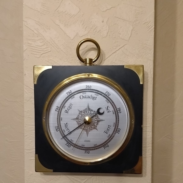 Vintage wall barometer. Made in Sweden