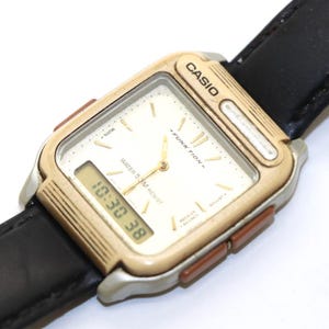 Casio FKT-100 analog digital watch, 1980s 90s rare German market version