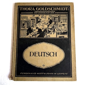 Antique German Language Textbook – 1926 Thora Goldschmidt, Old Script, Original Edition