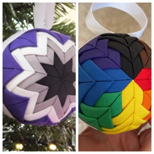 Asexual LGBTQ (opposite side Philadelphia Pride) Fabric Ornament