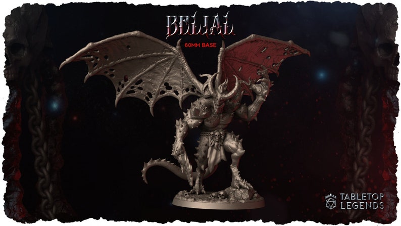 Belial, prince, tabletop legends, blood daemon, war, wings fantasy, demon image 2