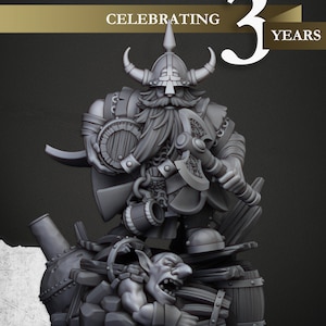 Dwarf Brewmaster, Highlands Miniatures, Sons of Ymir, 9e leeftijd, WAP, Wargaming, Ale, Rangers, Lord, Thane, Beer, Ale, Keg