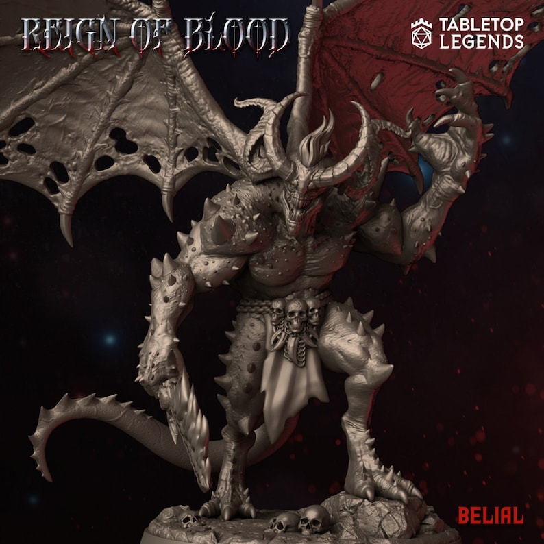 Belial, prince, tabletop legends, blood daemon, war, wings fantasy, demon image 1