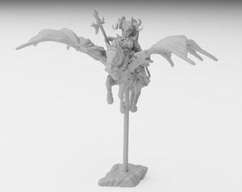 Dark Elf Sorceress Queen on Pegasus, Ilhadiel, 9th Age, Dread Elves, Character, Mounted, Flying, Wargaming