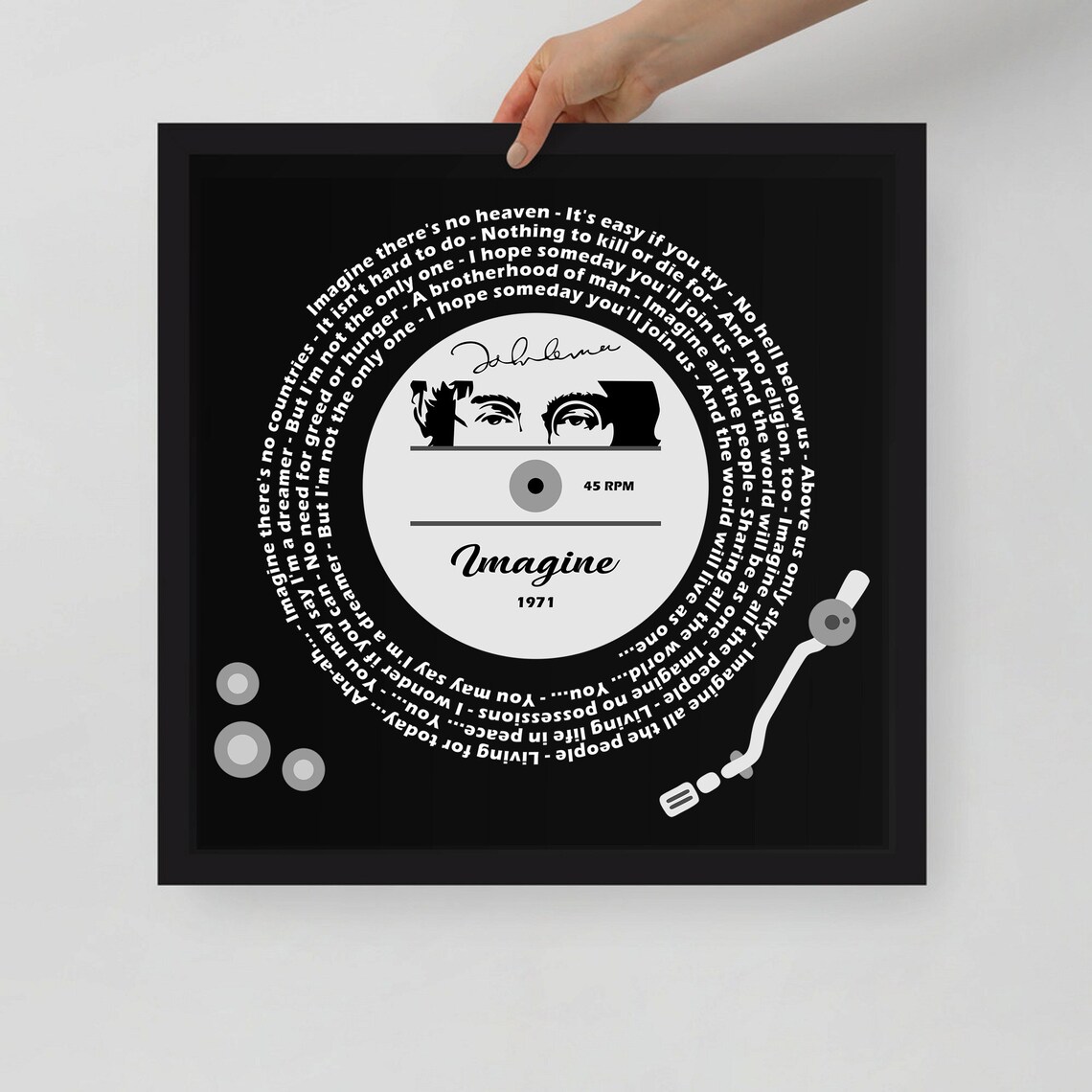 Traduction De La Chanson Imagine De John Lennon John Lennon Imagine Paroles de chanson Wall Art fichiers | Etsy