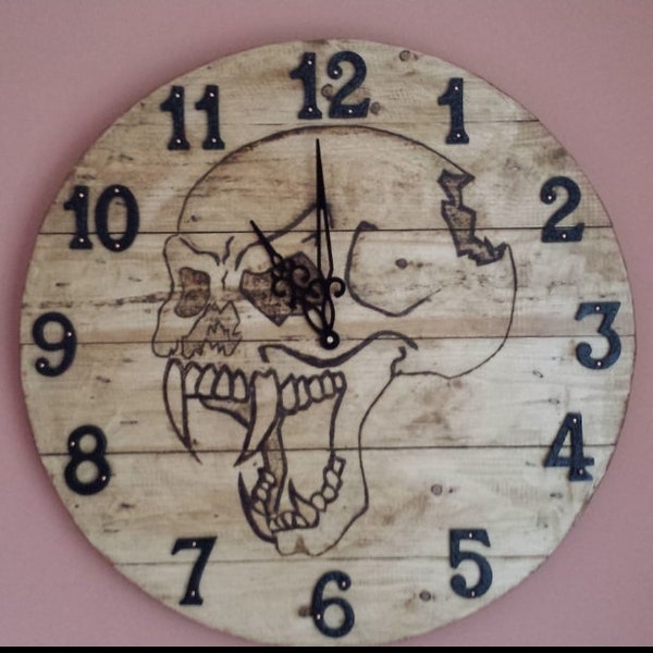 Skull Clock Etsy