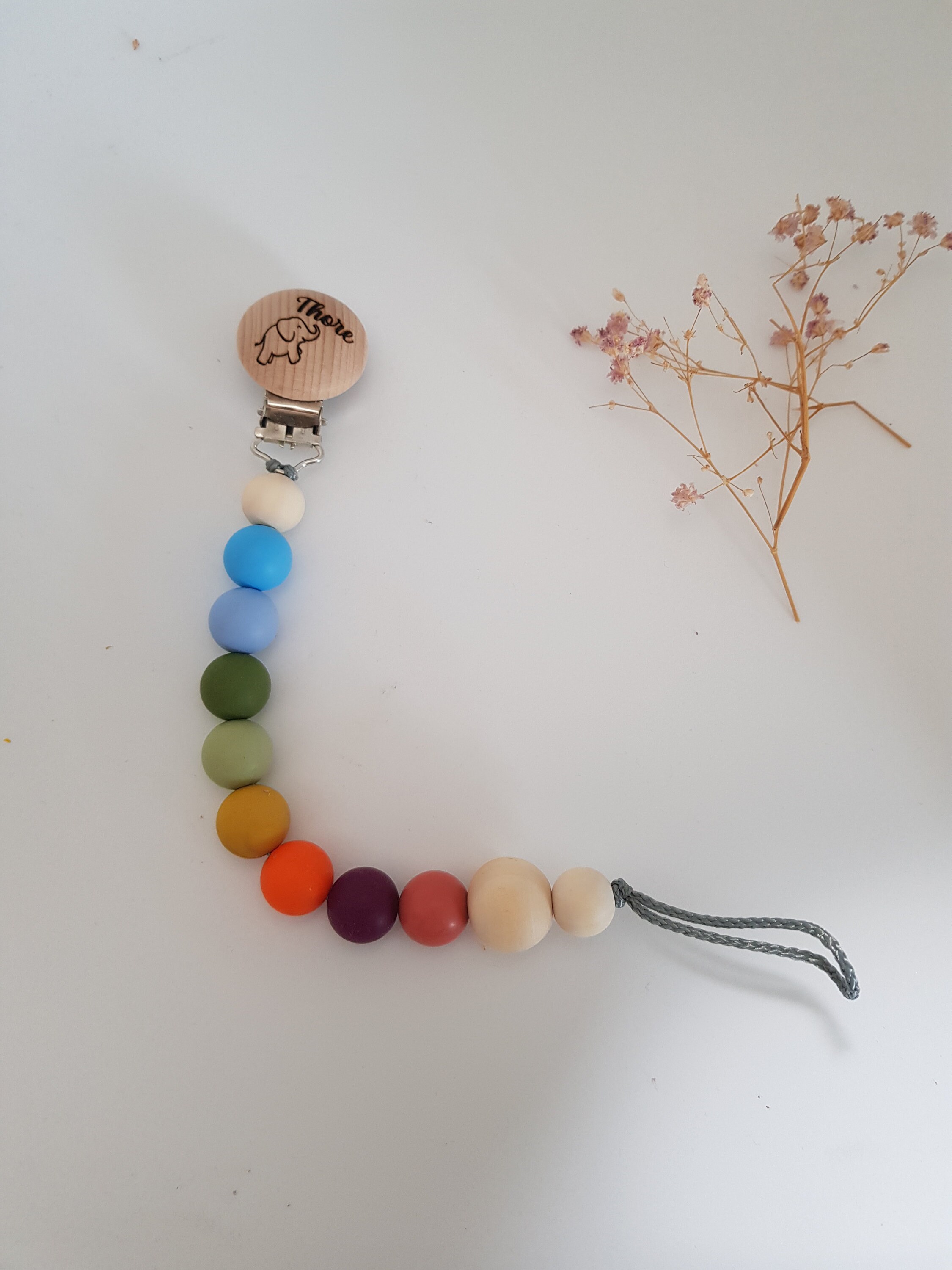 Pacifier chain with name or personal engraving/ Personalizable Etsy