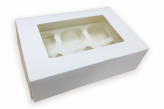 25 Scatole Per Cupcake A 6 Fori Con Finestra – Confezioni In Cartone Bianco Per Muffin E Pasticcini - 5