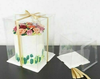 Kristall Kuchen Box PME Klar Hohe Kuchen Display Geschenkbox SCHNELLER VERSAND 6 "