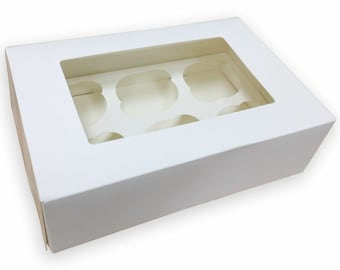 1,2,4,6 & 12 Hole Cupcake Box With Clear Window and Removable Tray (3 Inch Deep)